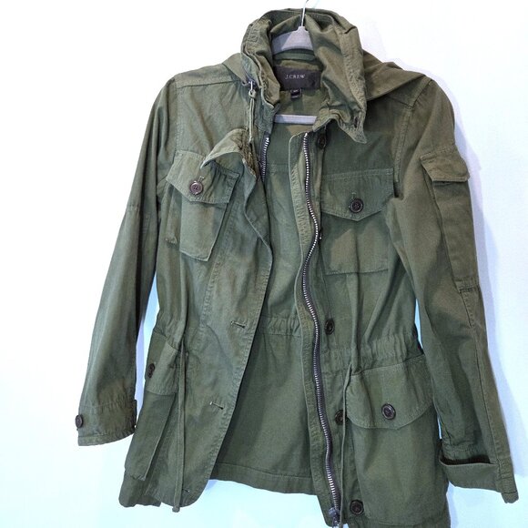 NWOT J Crew Field Mechanic Jacket Hillside Green Cotton Utility  XXSmall - Picture 1 of 3